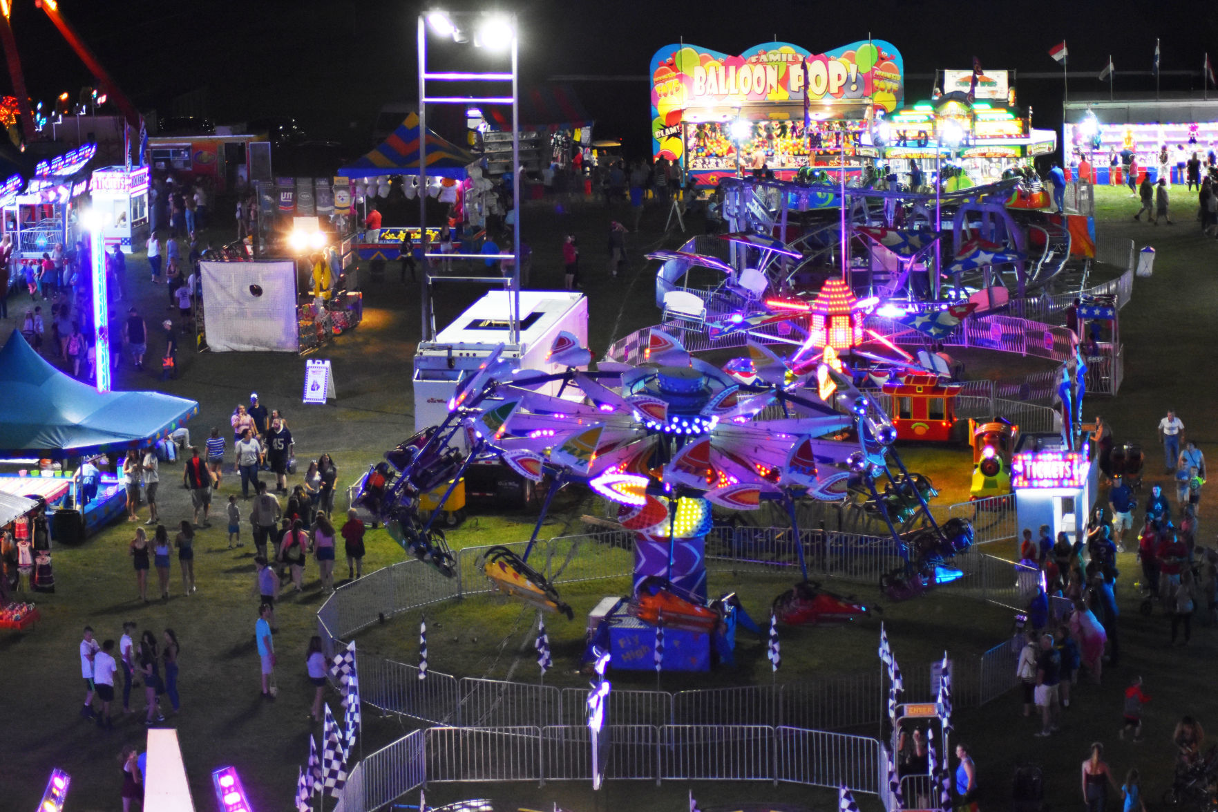 The Washington County Fair at night